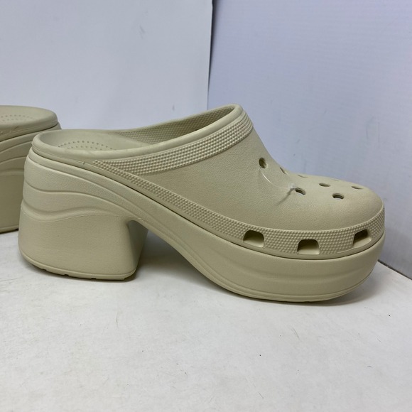 Crocs Siren Clog Bone‎ Platform High Block Heel Mens 10 Womens 12 208547 main image 4